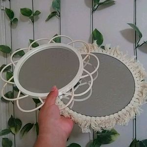 SET OF 2 boho hanging mirrors